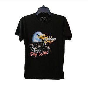Obsessive Love Stay Wild Eagle Motorcycle Shirt Small